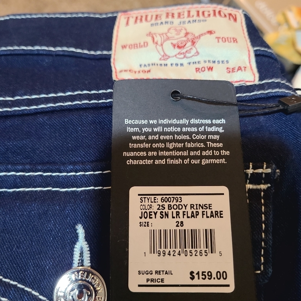 True Religon JOEY LOW RISE FLARE JEAN NWT - Picture 4 of 8
